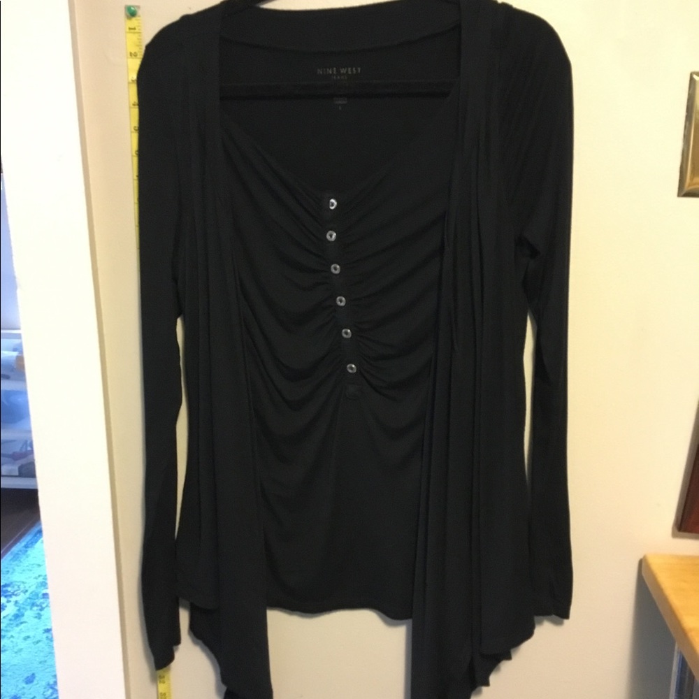 D-3 Black top with attached over sweater